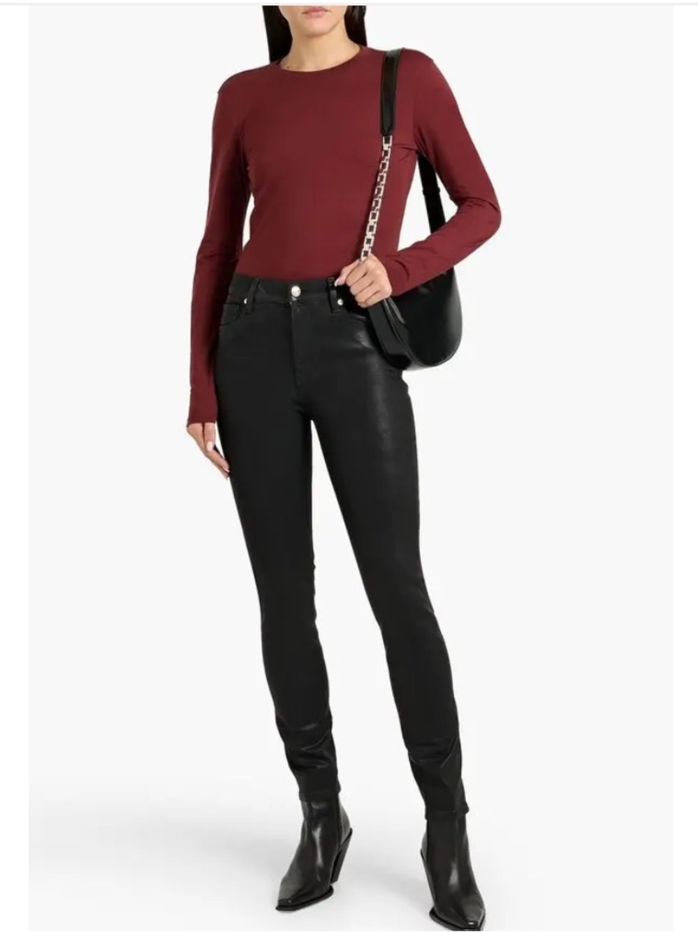 Frame Denim X Alix Earle The Alix High Rise Skinny Jeans In Black Coat